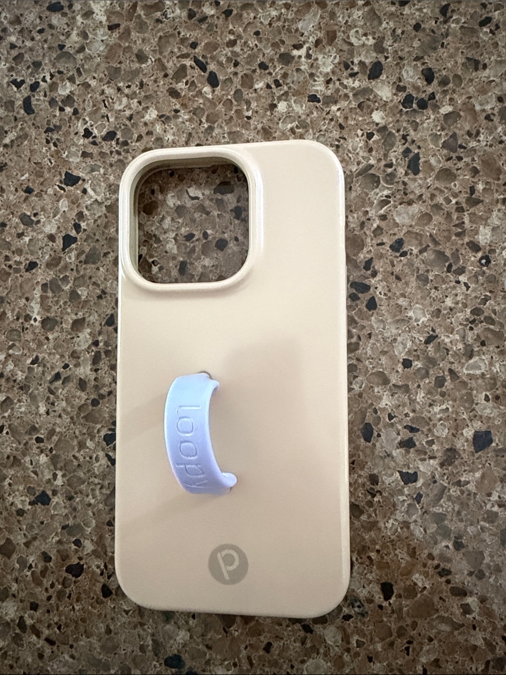 Loopy Case Sandstone Phone Case with Light Lavender Grip Strap